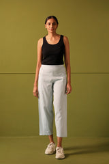 Neera Powder Blue Straight Full Length Pants