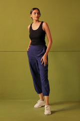 Neera Navy Ankle Length Jogger Pants