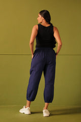 Neera Navy Ankle Length Jogger Pants