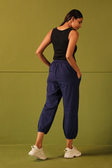 Neera Navy Ankle Length Jogger Pants