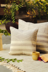 Aaira Small Grey Patterned Cushion Cover