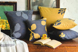 Aranya Grey Small Cushion Cover With Mustard Petals