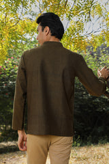 Ronin Handwoven Dark Olive Short Kurta