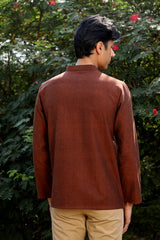 Ronin Handwoven Dark Maroon Short Kurta