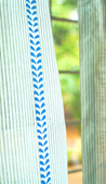 Blue Striped Block Printed Curtain