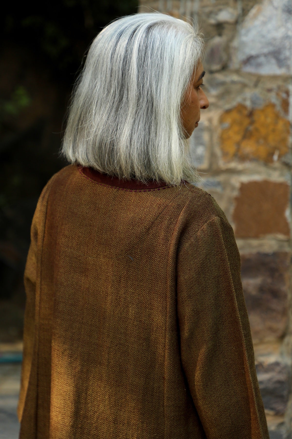 Bandipora Olive Handwoven Merino Wool Classic Pheran