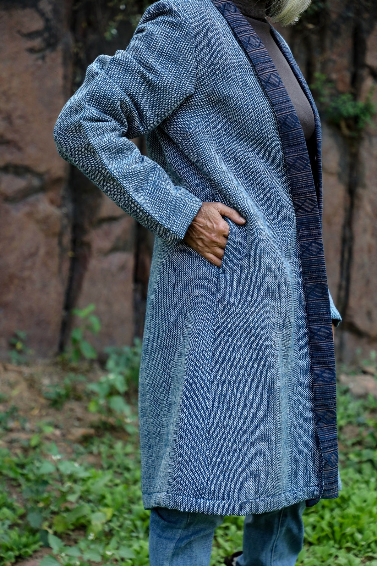 Raika Indigo Desi Wool Long Jacket