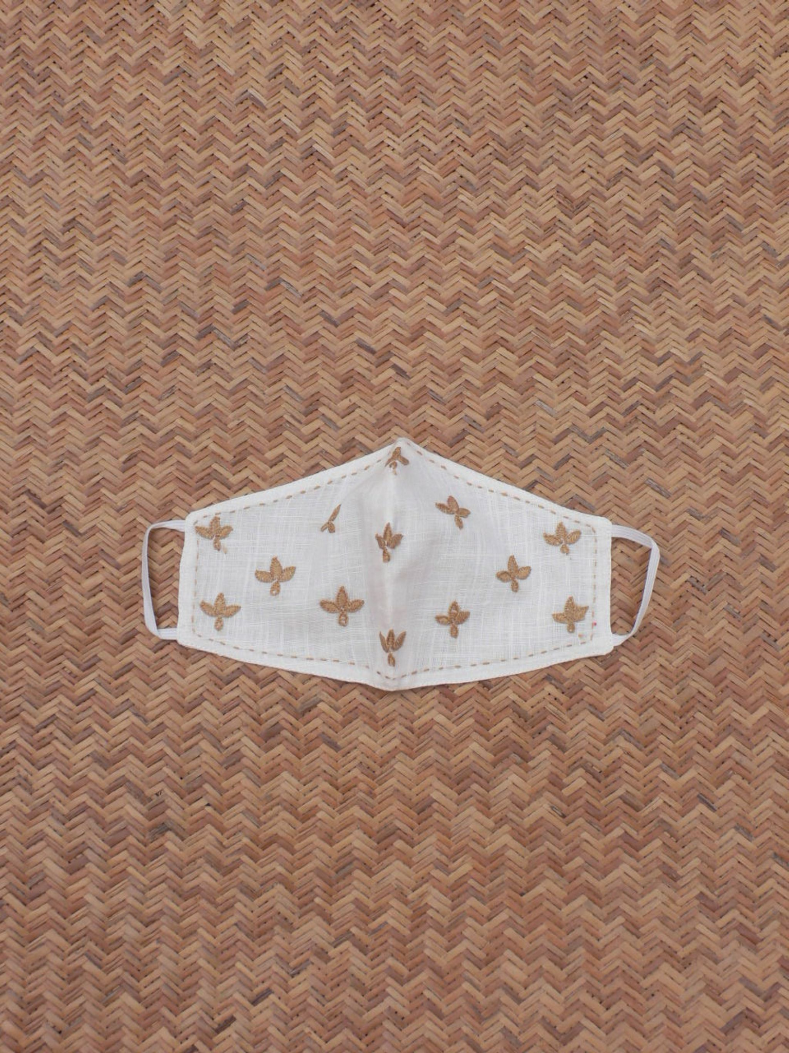 Traana Embroidered Mask with Cotton Slub Fabric