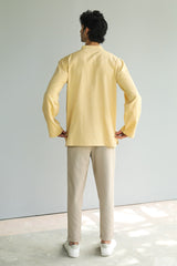 Ayaan Yellow Handwoven Short Kurta