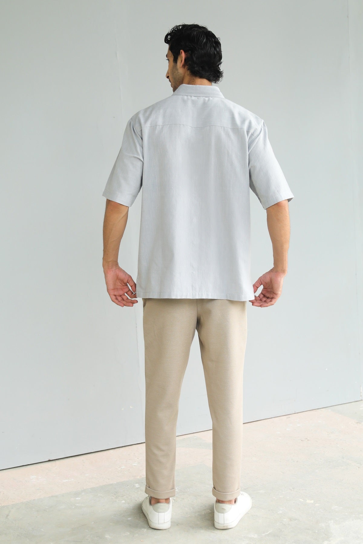 Ayaan Handwoven Grey Casual Shirt