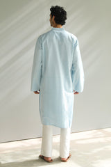 Ayaan Blue Handwoven Long Kurta