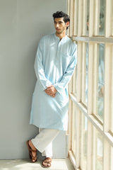 Ayaan Blue Handwoven Long Kurta