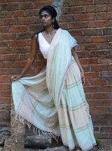 Yuni Pastel Green Handwoven Saree