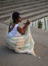 Yuni Pastel Green Handwoven Saree