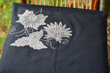 Black Kashmiri Hand Embroiderered Floral Cushion Cover