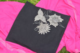 Black Kashmiri Hand Embroiderered Floral Cushion Cover