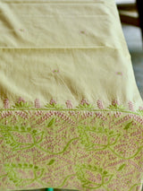 Bageecha Pink & Green Chikankari Jal & Butti Table Runner