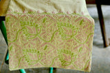 Bageecha Pink & Green Chikankari Jal & Butti Table Runner