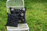 Black Kashmiri Hand Embroidered Polka Dotted Cushion Cover