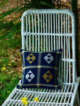 Suti Extra Weft Woven 12X12 Cushion Cover in Navy