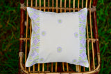 Bageecha Lavender & Green Chikankari Border Cushion Cover (Small)