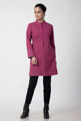 Pink Kantha Long Jacket