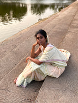 Yuni Pastel Green Handwoven Saree