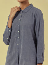 Maya Navy Handwoven Striped Shirt