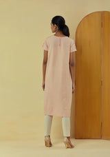 Liana Mud Pink Kurta Cum Dress With Hand Embroidery