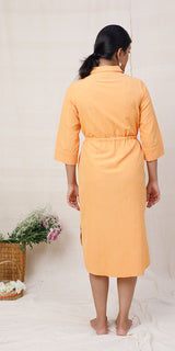 Rangeeli Orange Shirt Dress With Draw String At Waist