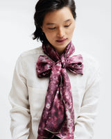 Reshmi Maroon and Grey Marble Tie-Dye Bamboo Silk Stole