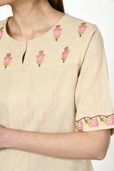 Noorbagh Top With Stitch Down Box Pleat Detailing