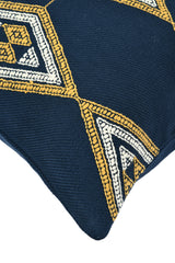 Suti Diamond Motif Extra Weft Woven 16X16 Cushion Cover in Navy