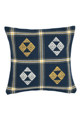 Suti Extra Weft Woven 12X12 Cushion Cover in Navy