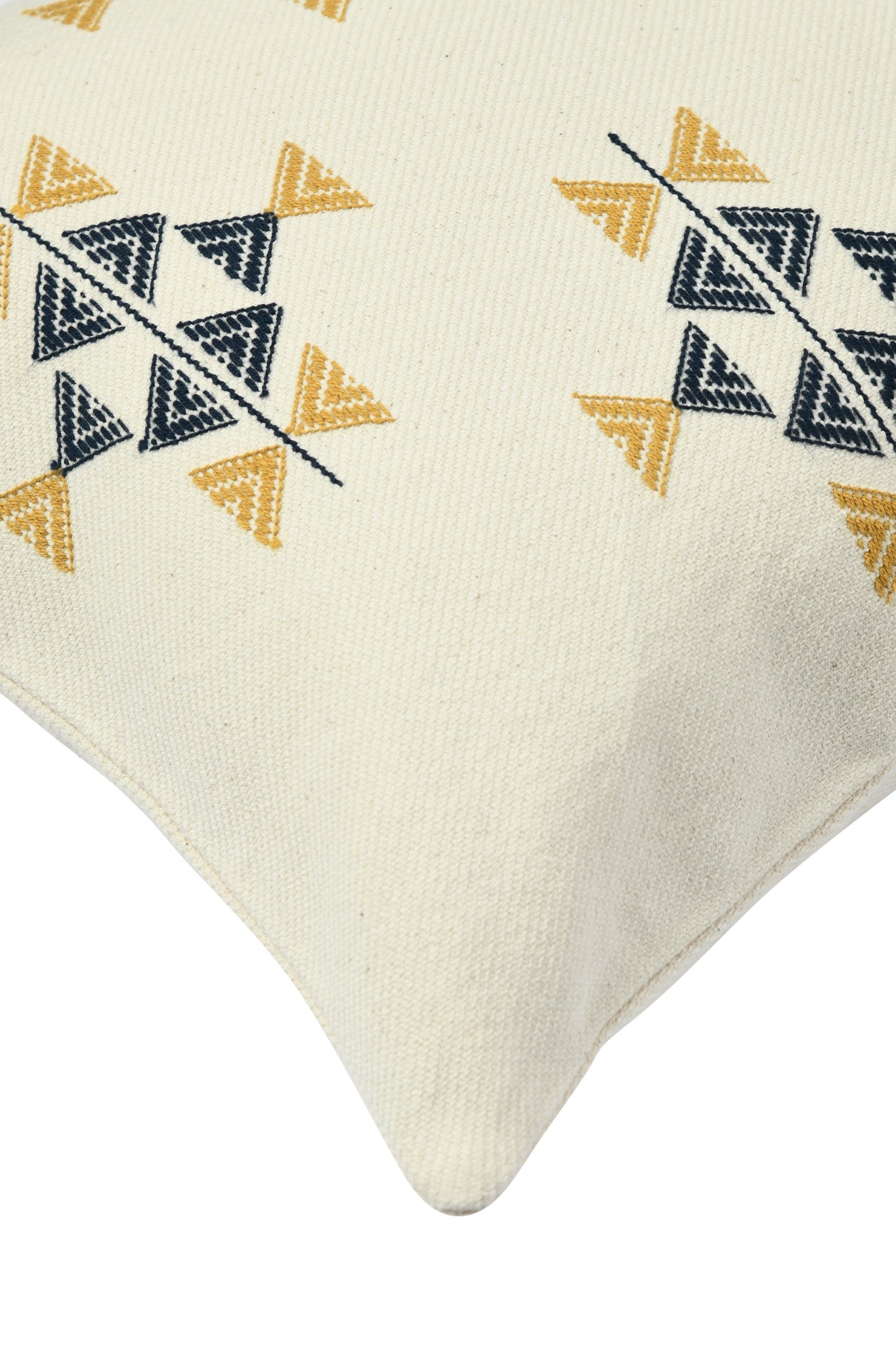 Suti Extra Weft Woven 16X16 Cushion Cover in Natural Colour