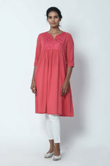 Phagun Dusty Pink Gathered Kurta