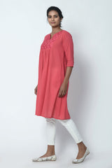 Phagun Dusty Pink Gathered Kurta