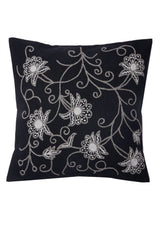 Kashmiri Embroidery Black Cushion Cover